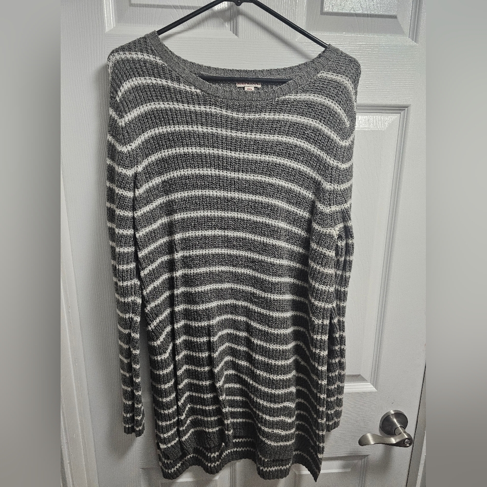 Merona tunic length stripped sweater